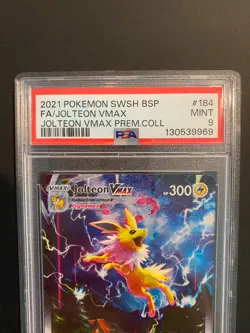 Pokemon Jolteon VMAX SWSH184 Promo Card Jolteon Vmax Prem. Coll PSA 9 Mint - Image 2