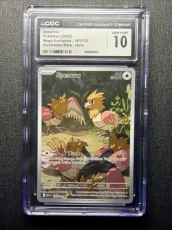 Pokemon TCG Mega Evolution Spearow Card CGC 10 Gem Mint, 151/132 - Image 1