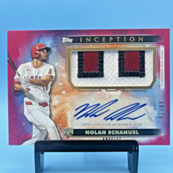 2024 Topps Inception Nolan Schanuel RC Autograph Patch Card Magenta 38/75 Angels - Image 1