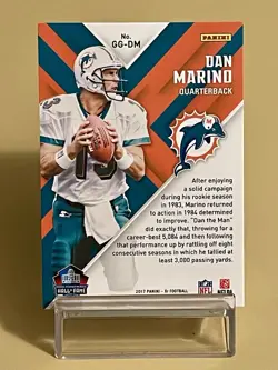 2017 PANINI HALL OF FAME GILDED GREATS DAN MARINO #GG-DM - CARD # 13/49 - Image 2