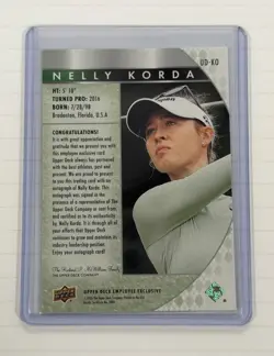 Upper Deck 2026 Employee Exclusive Nelly Korda Autograph Card - Image 2