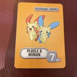 Plusle & Minun Pokemon Master Trainer 2005 Game Character Card - Image 1