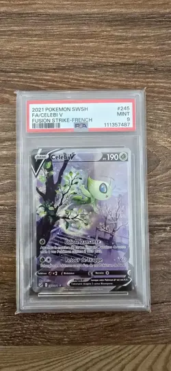 Carte Pokemon : Celebi V 245/264 PSA9 Poing de Fusion Francaise - Image 1