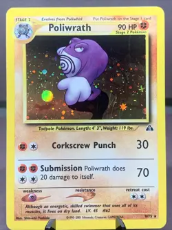 Pokemon TCG Poliwrath 9/75 Neo Discovery Holo Rare VTG WOTC HP Holo Scratches - Image 1