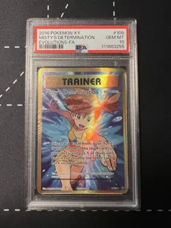 2016 POKEMON XY EVOLUTIONS #108 FULL ART/MISTY'S DETERMINATION PSA 10 - Image 1