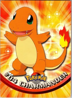 Charmander #4 Topps Trading Cards Series 1 Pokemon Damaged - Image 1