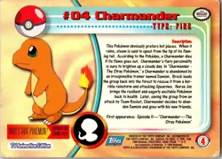 Charmander #4 Topps Trading Cards Series 1 Pokemon Damaged - Image 2