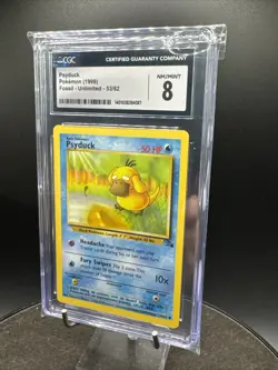 Psyduck 53/62 - First Edition - Fossil - Pokemon 1999 - CGC 8 - Image 1