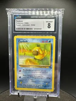Psyduck 53/62 - First Edition - Fossil - Pokemon 1999 - CGC 8 - Image 2