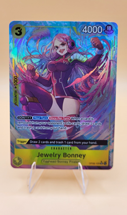 Bandai One Piece Card Game Jewelry Bonney OP08-105 Super Rare Parallel Foil EN - Image 1