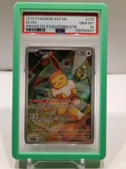 Pokemon TCG Eevee Prismatic Evolutions ETB Promo #173 PSA 10 With Card Guard - Image 1