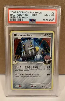Pokemon TCG Bastiodon Holo 2009 Rising Rivals 2/111 PSA 8 - Image 3
