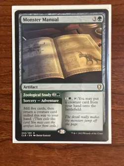 Monster Manual - CLB #242 Rare Regular Green Artifact Adventure English 2022 MTG - Image 1