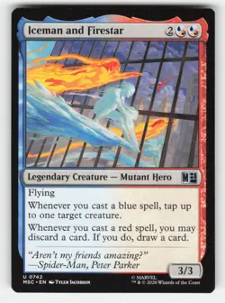 Magic: The Gathering ICEMAN AND FIRESTAR 742 Commander: Marvel Super Heroes NM - Image 1