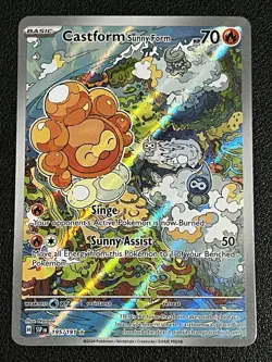 Pokemon TCG Castform Sunny Form Illustration Surging Sparks 195/191 - Image 1
