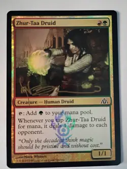 Magic The Gathering - 1x Signed Foil Zhur-Taa Druid (mtg)Dragon's Maze - Image 1