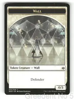 Wall Token 4 Token War of the Spark Magic: The Gathering Lightly Played - Image 1