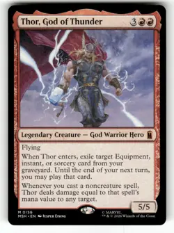 Thor, God of Thunder 156 Mythic Marvel Super Heroes Magic: The Gathering NM - Image 1