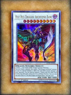Yugioh Hot Red Dragon Archfiend Bane DUPO-EN058 Ultra Rare 1st Ed NM - Image 1