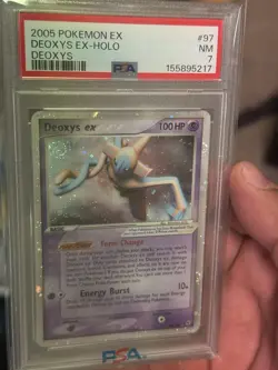 POKEMON DEOXYS EX HOLO 97/107 DEOXYS 2005 PSA 7 NEW CERT! PERFECT SWIRL! 🍥💫 - Image 3