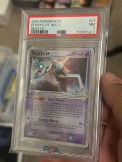 POKEMON DEOXYS EX HOLO 97/107 DEOXYS 2005 PSA 7 NEW CERT! PERFECT SWIRL! 🍥💫 - Image 4