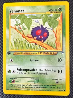 Pokemon 2002 Neo DESTINY 1st Edition VENONAT 90/105 NM - never played - Image 1