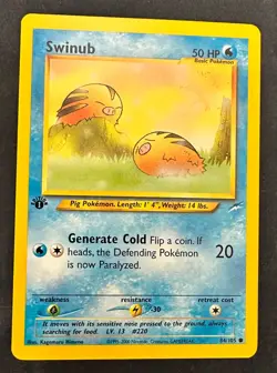 Pokemon 2002 Neo DESTINY 1st Edition SWINUB 84/105 NM - never played - Image 1