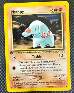 Pokemon 2000 Neo Genesis 1st Edition PHANPY 43/111 NM - never played - Image 1