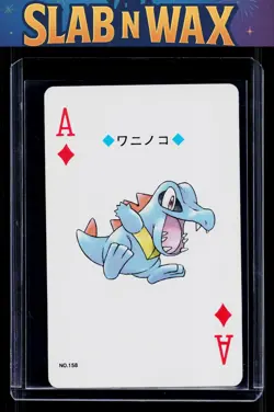Pokemon tcg 2000 Silver Version Playing Cards Totodile #158 Ace of Diamonds - Image 1