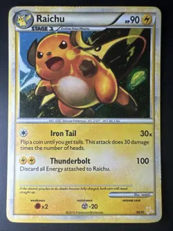 Raichu 30/30 HGSS Trainer Kit: Gyarados & Raichu Holo 2010 Pokemon Card - Image 1