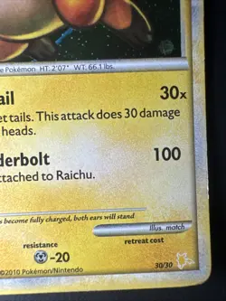 Raichu 30/30 HGSS Trainer Kit: Gyarados & Raichu Holo 2010 Pokemon Card - Image 4