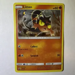 Pokemon TCG Litten SM08 Black Star Promo Cosmos Holo - Image 1