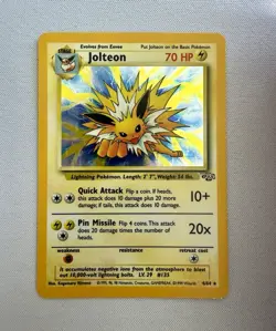 Jolteon 4/64 Jungle Unlimited Holo Rare English 1999 Pokemon TCG, Excellent - Image 1