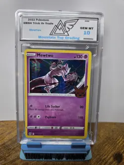 2022 Pokemon SWSH Mewtwo Holo Trick or Trade GEM MINT 10 - Image 1