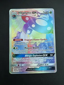 POKEMON TCG VILEPLUME GX 250/236 S&M COSMIC ECLIPSE RAINBOW SECRET RARE!! - Image 1