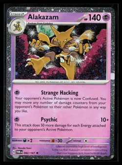 Alakazam (Cosmos Holo) 082/167 Rare Twilight Masquerade Pokemon NM - Image 1