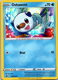 Oshawott (Cosmo Holo) SWSH222 Promo Sword & Shield Promo Pokemon Near Mint - Image 1