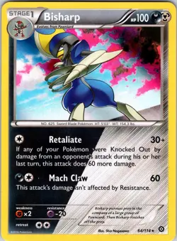Bisharp 64/114 XY - Steam Siege Pokemon NM Holo - Image 1