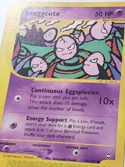 Exeggcute 77/147 LP - Aquapolis Eseries Pokemon Card - Sumiyoshi Kizuki Art - Image 2