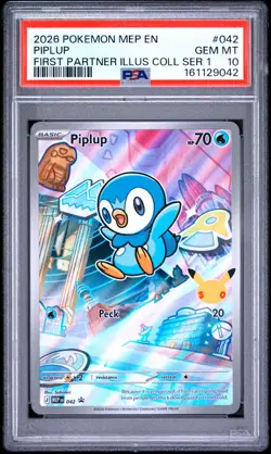2026 POKEMON MEP EN-ME BLACK STAR PROMO #042 PIPLUP PSA 10 - Image 1