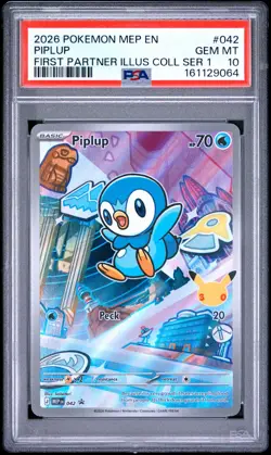 2026 POKEMON MEP EN-ME BLACK STAR PROMO #042 PIPLUP PSA 10 - Image 1