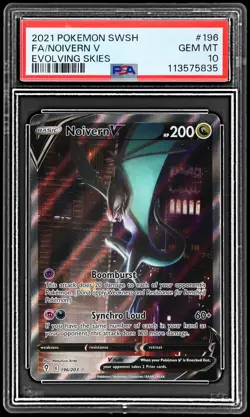 2021 Pokemon Sword And Shield Evolving Skies Noivern V #196 PSA 10 Ultra Rare - Image 1