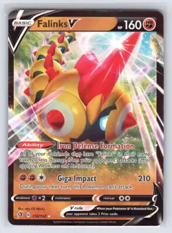 Falinks V 110/192 Holo V Rare Rebel Clash Pokemon Lightly Played - Image 1