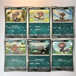Paldean Wooper Dark Type Pokemon TCG Lot 6 Holo/Non-Holo English Cards - Image 1