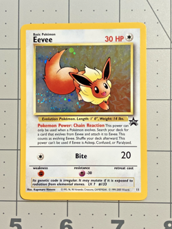 Eevee 11 Black Star Promo Pokemon WOTC SWIRL NM - Image 1