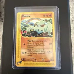 Pokemon TCG Mankey Aquapolis common 92/147 LP - Image 1