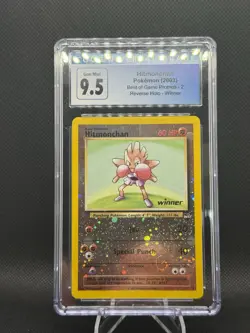 2003 POKEMON BEST OF GAME PROMO #2 HITMONCHAN-REVERSE FOIL - Winner - CGC 9.5 - Image 1