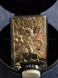 Vintage 1999 Burger King Pokemon 23k Gold Plated Mewtwo Card Pokeball - Image 2