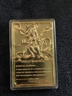Vintage 1999 Burger King Pokemon 23k Gold Plated Mewtwo Card Pokeball - Image 4