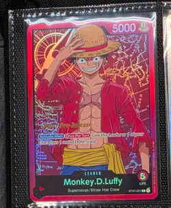 One Piece TCG Monkey D Luffy ST01-001 Super Pre-Release Leader English - Image 1